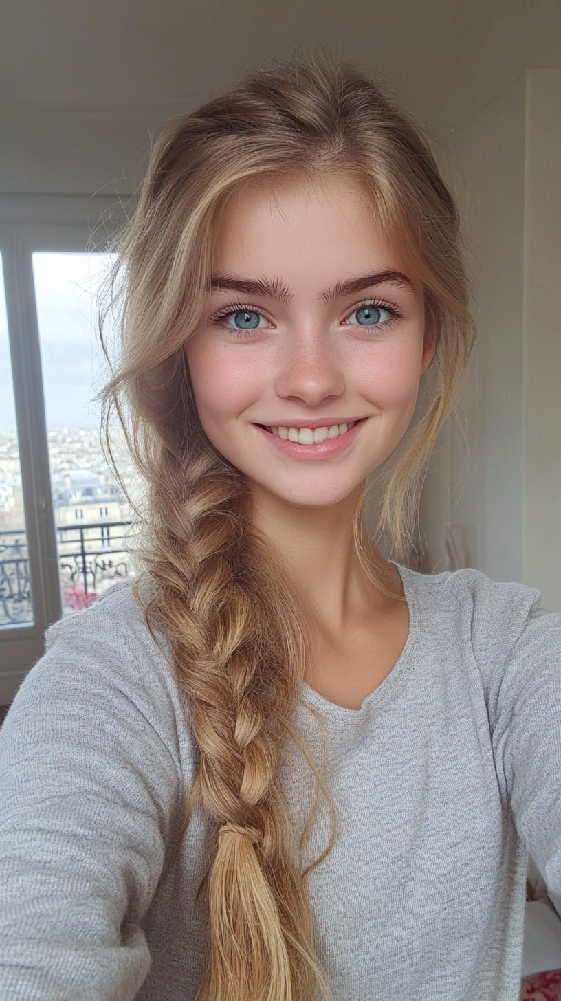 Side Braid with Volume for Long Hair
